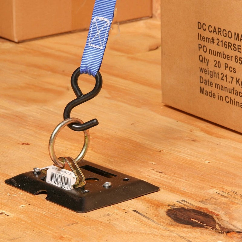 DC Cargo Mall Indoor E-Track Tie-Downs - Mini Trailer Plate, 6" x 5", Heavy Duty Black Steel, Bolt-on with 2 E-Track Slots for Trucks, Vans, Trailers, Boat (Pack of 6) - Image 4
